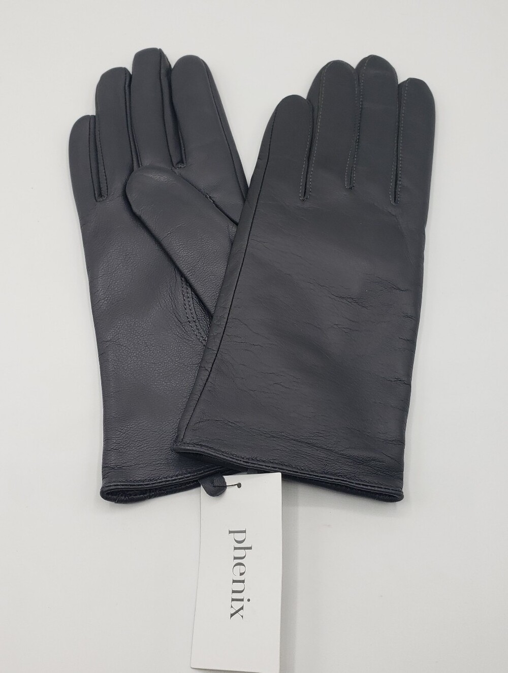 Phenix Cashmere-Lined Leather Gloves Charcoal M